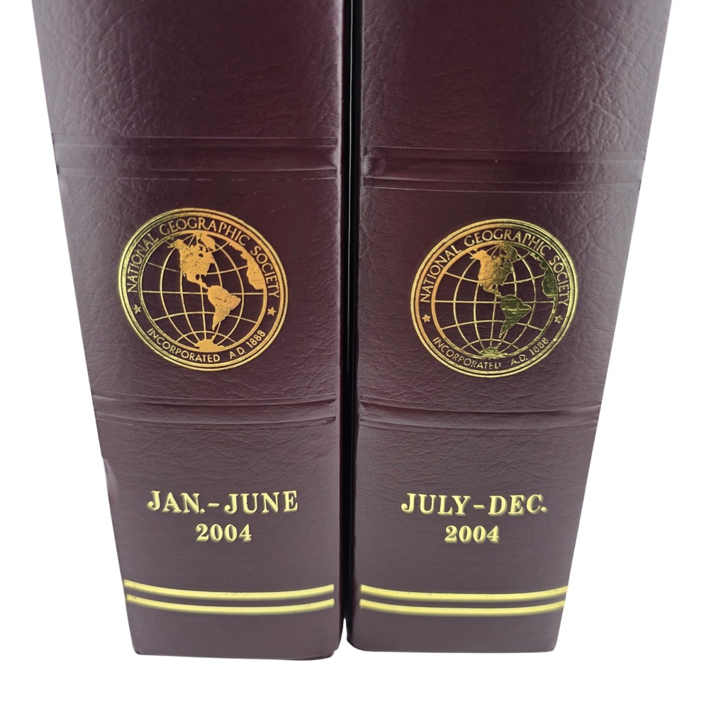 National Geographic Magazine Slipcase Set 2004 Burgundy Good Magazine‎ Holders